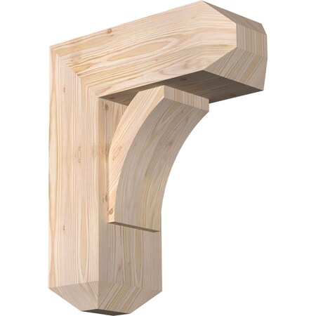 Ekena Millwork Thorton Craftsman Smooth Bracket w/ Offset Brace, Douglas Fir, 7 1/2"W x 18"D x 22"H BKT0806X18X22THR04SDF